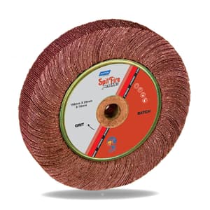 Norton Spitfire 150 x 25 x 16 mm / 220 Grit Xtreme Flap Wheels With Wooden Bush (Pack Of 20 Pcs), FWX16