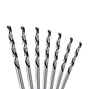 JK 3/32 - 1/4 Inch / 7 Pcs Ground Flute HSS Straight Shank Jobber Drill Bit Set, SD7709931