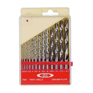 JK 2.0 - 8.0 mm / 13 Pcs Ground Flute HSS Straight Shank Jobber Drill Bit Set, SD7709928