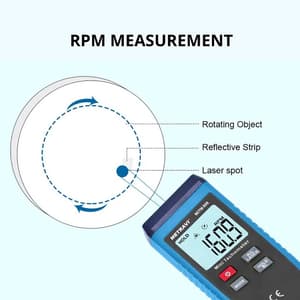Metravi 10 - 99999 RPM Non-Contact Digital Tachometer, NCTM-500