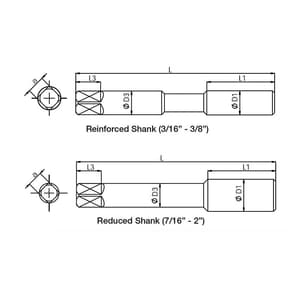 Totem BSP Thread 1/2 inch HSS Hand Taps (Set of 2 Pcs)