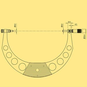 Baker 0 - 6 inch External Micrometer With Interchangeable Anvils, INI0 - 6