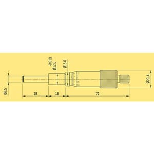 Baker 0 - 1 inch Micrometer Head (Plain Holding Diameter), IN1 - HP
