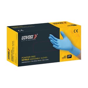 Udyogi Powder Free Disposable Nitrile Gloves (Pack of 100 Pcs), U501