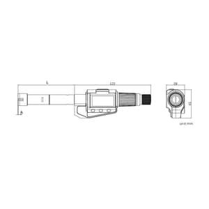 Ozar 62 - 75 mm Digital Three Points Internal Micrometer with Setting Ring, AMI-9357