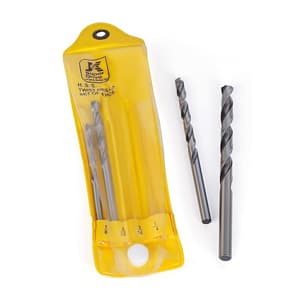 JK 1/8 - 1/4 Inch / 4 Pcs Ground Flute HSS Straight Shank Jobber Drill Bit Set, SD7709932