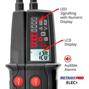 Metravi 100V - 1000V AC/DC Voltage Detector & Electrical Tester, Pro Elec+