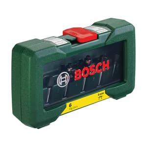 Bosch 6 mm Shank Straight TC Router Bit Set (Pack of 6 Pcs), 2 607 019 464