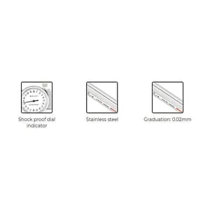 Freemans 200 mm / 8 inch Stainless Steel Dial Caliper, FVD200