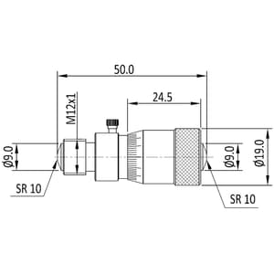 Baker 50 - 300 mm Precision Tubular Internal Micrometer (Extension Rod Type), MMT 300