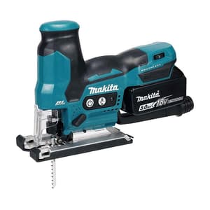 Makita 18V LXT BL 23 mm (7/8") Cordless Barrel Handle Jig Saw with Rapid Charger & 2 Pcs 5.0Ah Batteries, DJV185RTJ