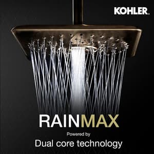 Kohler Rain Max 254 mm Square Single-Function Rainhead In Brushed Bronze Finish, K-26855IN-BV
