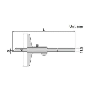 Insize 200 mm / 8 inch Vernier Depth Gauge (Standard Type), 1240-2001