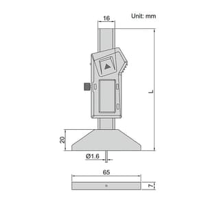 Insize 25 mm / 0.1 inch Mini Digital Depth Gauge With Round Bar (Built-in Wireless), 1140-25WL