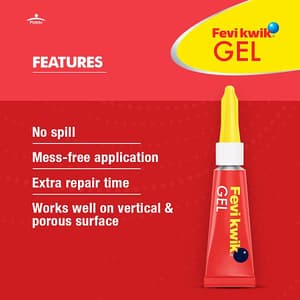 Fevikwik Gel 3 gms Non-Drip Instant Adhesive (Pack of 12 Pcs)