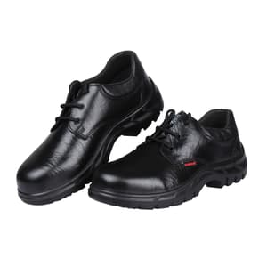 Karam Workmen's Deluxe Leather Safety Shoe - Fibre Toe (Black), FS05BL