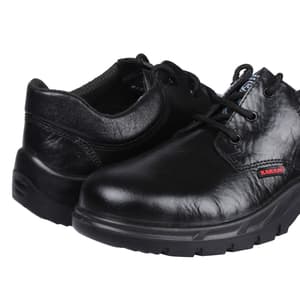 Karam Workmen's Deluxe Leather Safety Shoe - Fibre Toe (Black), FS05BL