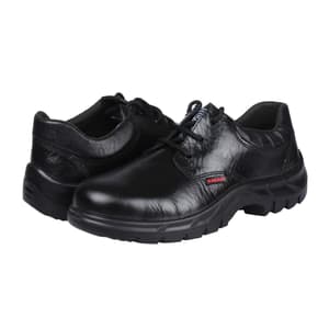 Karam Workmen's Deluxe Leather Safety Shoe - Fibre Toe (Black), FS05BL