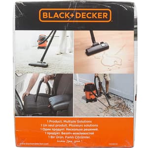 Black+Decker 15-Litre, 1400 Watt, 16 KPa High Suction Wet & Dry Vacuum Cleaner & Blower with HEPA Filter & Reusable Dustbag (Red/Grey), WDBD15-IN
