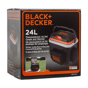 Black+Decker 24 Ltr Thermoelectric Portable Automotive Car Beverage Cooler & Warmer (PRE-COOL Required), BDC24L-B1