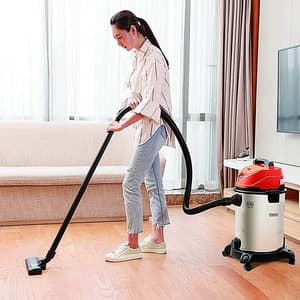 Black+Decker 30-Litre, 1600 Watt, 16 KPa High Suction Wet & Dry Stainless Steel Vacuum Cleaner & Blower with HEPA Filter & Reusable Dustbag (Red), WDBDS30