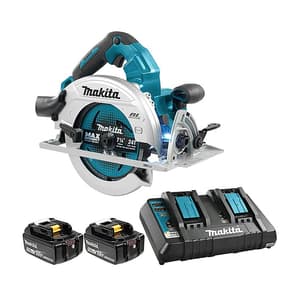 Makita 18V X 2 (36V) LXT BL 185 mm (7-1/4") Magnesium Cordless Circular Saw with Rapid Charger & 2 Pcs 5.0 Ah Batteries, DHS780PT2J