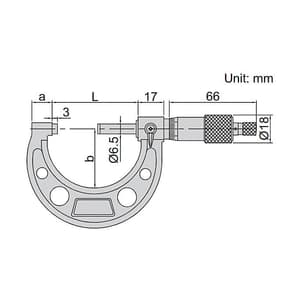 Insize 0 - 25 mm Outside Micrometer, 3203-25A