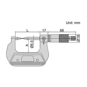 Insize 25 - 50 mm Point Micrometer, 3230-50A