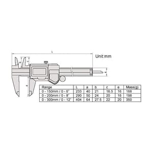 Mitutoyo 300 mm / 12 inch Digital ABS Caliper Without Data Output (CoolantProof IP67), 500-754-10