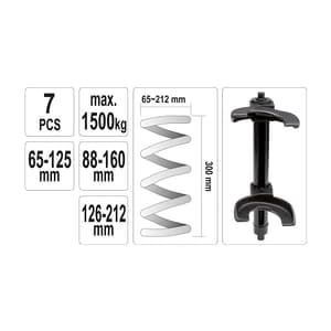 Yato 7 Pcs Interch. Fork Spring Compressor/ Removal Tool Set, YT-2536
