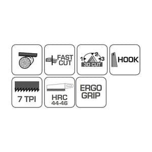 Hogert 500 mm / 20 Inch Hand Saw (Three - Sided Razor Teeth), HT3S206