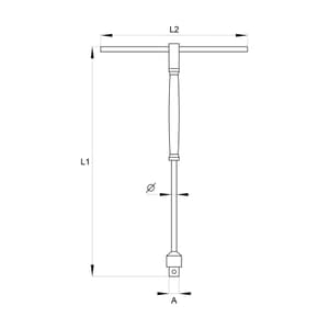 Yato 3/8 inch Sq. Drive T-Type Adapter with Rotary Handle, YT-1566