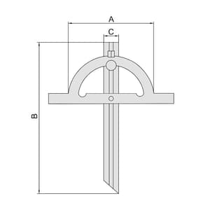 Insize 150 x 300 mm Carbon Steel Protractor, 4797-150