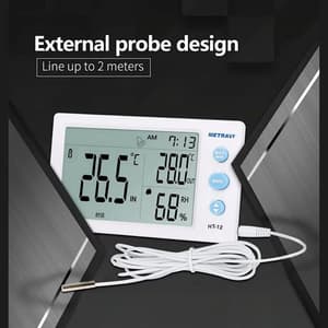 Metravi -10°C - 50°C Digital Temperature & Humidity (Thermo-Hydro) Meter With External Probe, HT-12