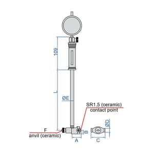 Insize 35 - 60 mm Precision Bore Gauge without Dial Indicator, 2283-60