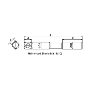 Totem Metric Thread M8 x 1.25 Pitch HSS Left Hand Taps (Set of 3 Pcs)