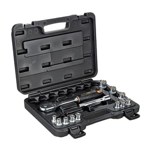 Groz 13 Pcs 1/4 Inch Sq. Drive Hex Socket Set In Blow Moulded Cases, KIT/SKT/H/1-2/13/UG