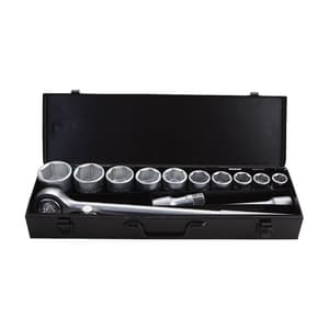 Groz 14 Pcs 3/4 Inch Sq. Drive Hex Socket Set In Metal Case, KIT/SKT/H/3-4/14/MT