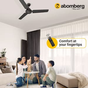 Atomberg Efficio 1200 mm Energy Efficient Ceiling Fan With BLDC Motor & Remote (Matt Black)