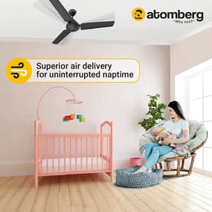 Atomberg Efficio 1200 mm Energy Efficient Ceiling Fan With BLDC Motor & Remote (Matt Black)