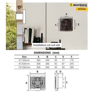 Atomberg Efficio 250 mm Energy Saving Exhaust Fan With BLDC Motor (Black)